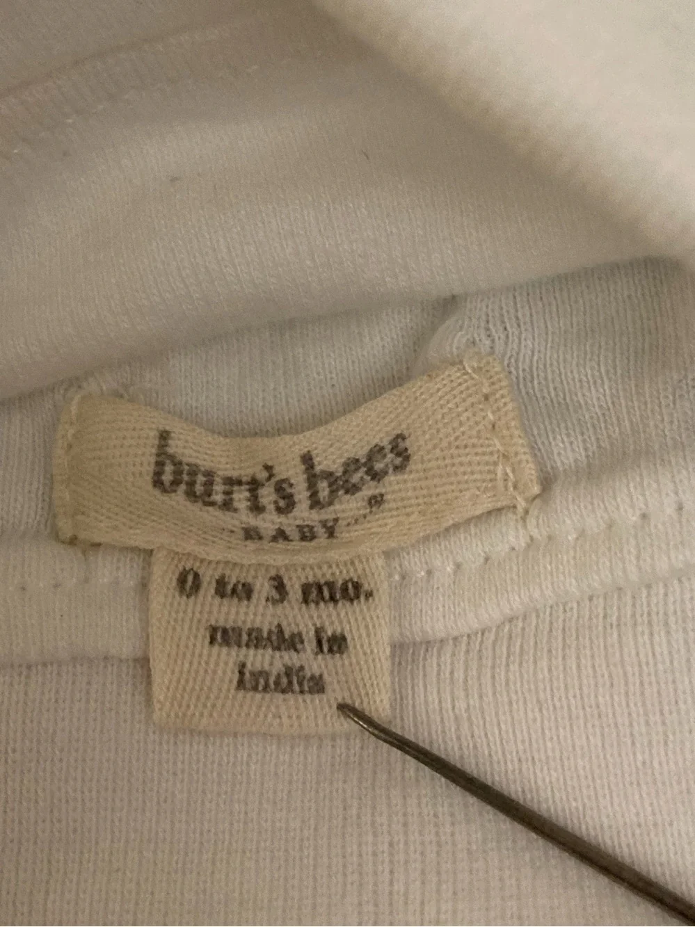 Burt's Bees Baby Organic Cotton Top Knot Hat Solid White 0-3 months